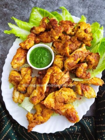 healthy no deep fried chicken pakora for tea time snacks